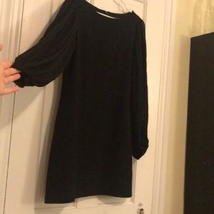 Black cocktail dress with chiffon sleeves